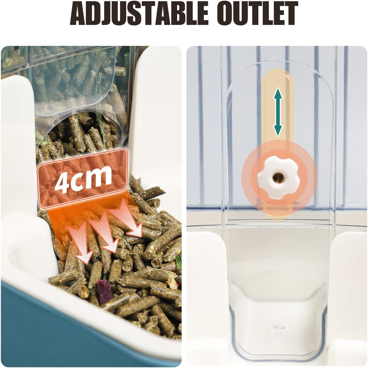 Automatic Pet Food Water Dispenser, Auto Gravity Pet Feeder Water Bottle Set for Crate Cage