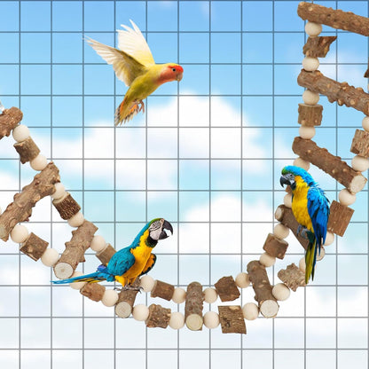 Bird Parrot Ladder Bridge Toy, Bird Swing Toy, Natural Pepper Wood Hanging Pet Chewing Toy, Rat