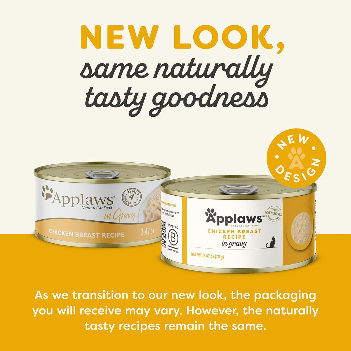 Applaws Natural Wet Cat Food in Gravy, Limited Ingredient Canned Wet Cat Food, No Additives, Made