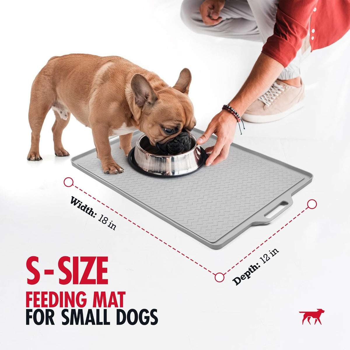 Tuff Pupper 18x12 Small Dog Feeding Mat for Food and Water | Dog Feeding Mats for Floors |