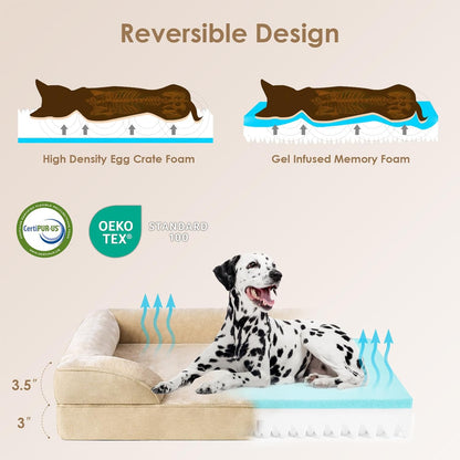 EHEYCIGA Orthopedic Dog Bed for Medium Dogs, Waterproof Memory Foam Medium Dog Beds with Sides