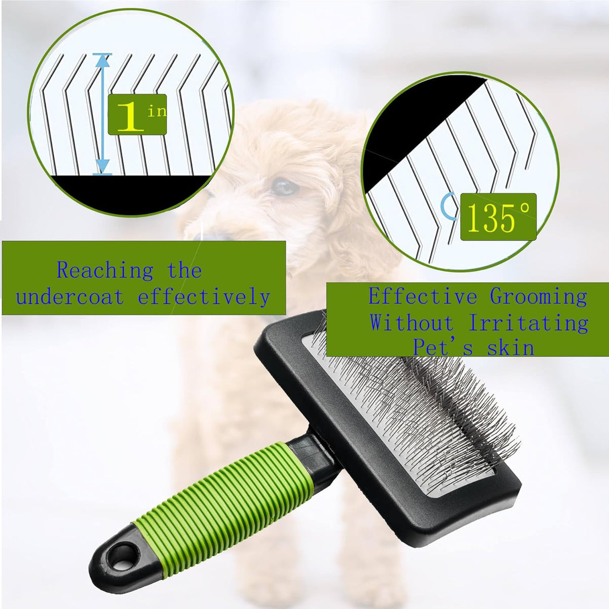 Slicker brush for dogs doodle grooming poodle with long soft pin slicker brush perfect for thick