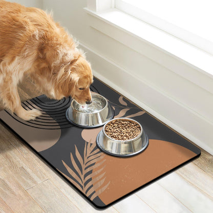 Dog Food Mats for Floors, Absorbent Dog Bowl Mat for Food and Water Dispenser Mat, Quick Dry Cat