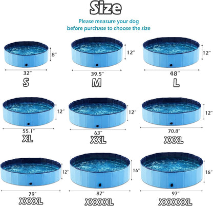 Jasonwell Foldable Dog Pet Bath Pool Collapsible Dog Pet Pool Bathing Tub Kiddie Pool Doggie Wading