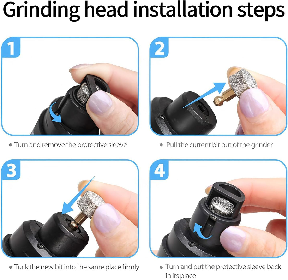 Electric Dog Nail Grinder - USB Rechargeable Electric Nail Trimmer with 3 Diamond Grinding Heads