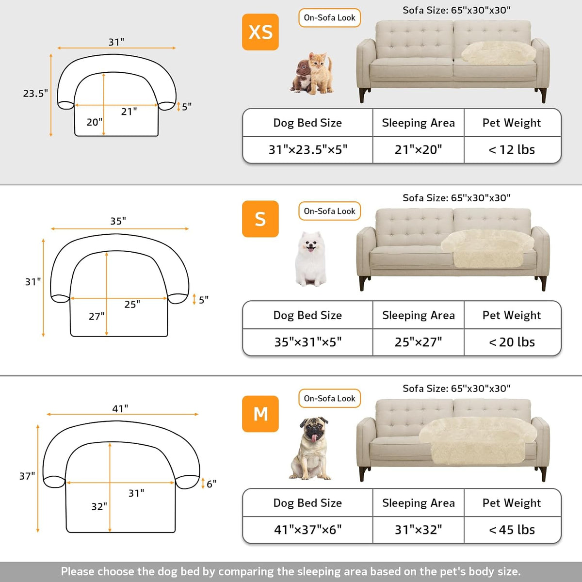 Calming Dog Bed Fluffy Plush Dog Mat for Furniture Protector with Removable Washable Cover for