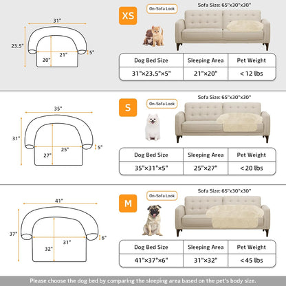 Calming Dog Bed Fluffy Plush Dog Mat for Furniture Protector with Removable Washable Cover for