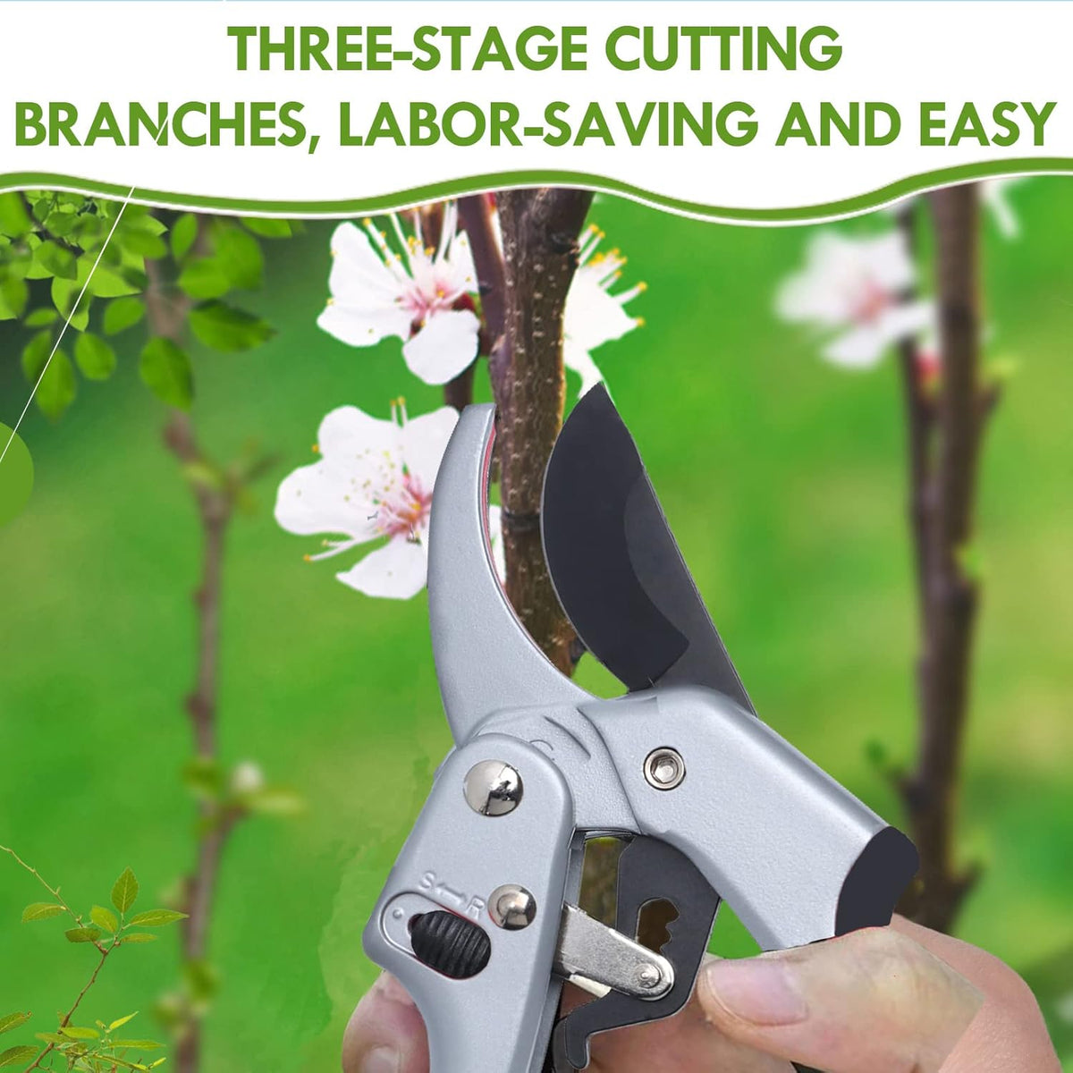 Garden clippers, premium Germany pruners, Work 3 times easier, professional ratchet pruning shears