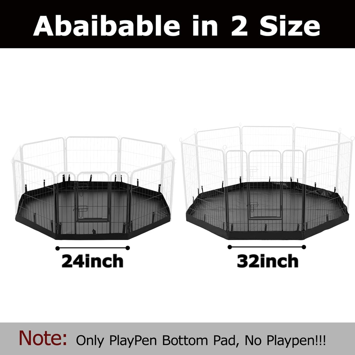 PJYuCien Dog Playpen Bottom Pad, Fits 24 Inch Width 8 Panels Regular Octagon Metal Exercise Pet