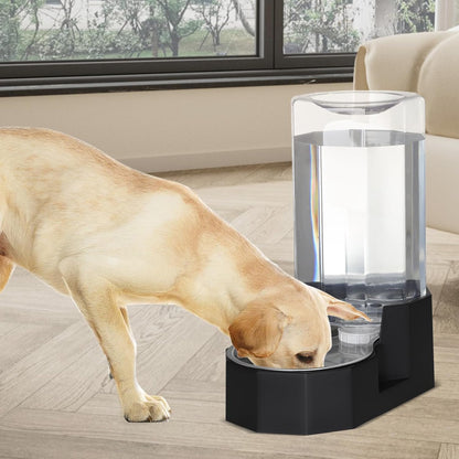 Sfozstra Large Dog Water Dispenser: 8L Automatic Black Water Feeder with Stainless Steel Bowl
