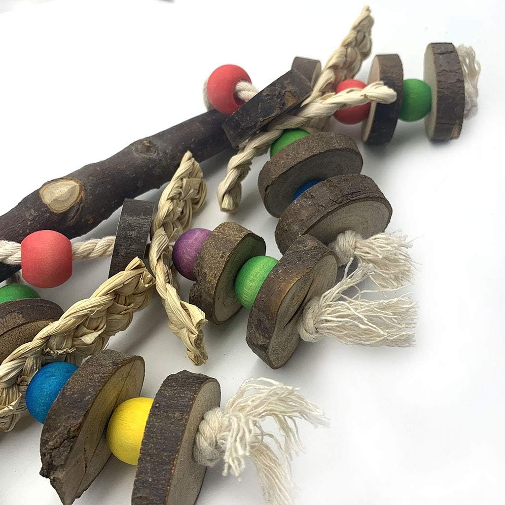 EBaokuup Wood Bird Chewing Toys-Blocks Parrot Tearing Toys Best for
