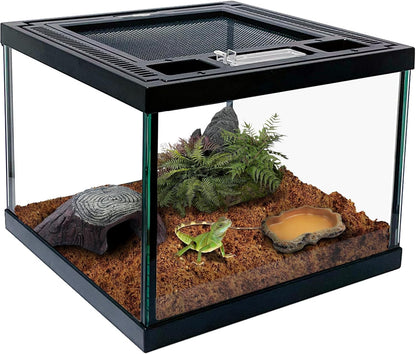 Mini Reptile Glass Terrarium Tank 8 * 8 * 6" Full View, Amphibians Box Habitat Enclosure Cage for