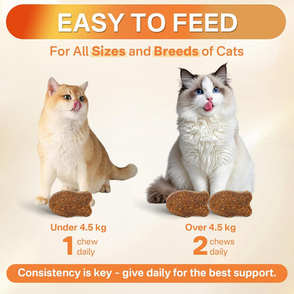 4-in-1 Flea Treatment for Cats Chewable, Natural Cat Flea and Tick Prevention Chewable Supplement