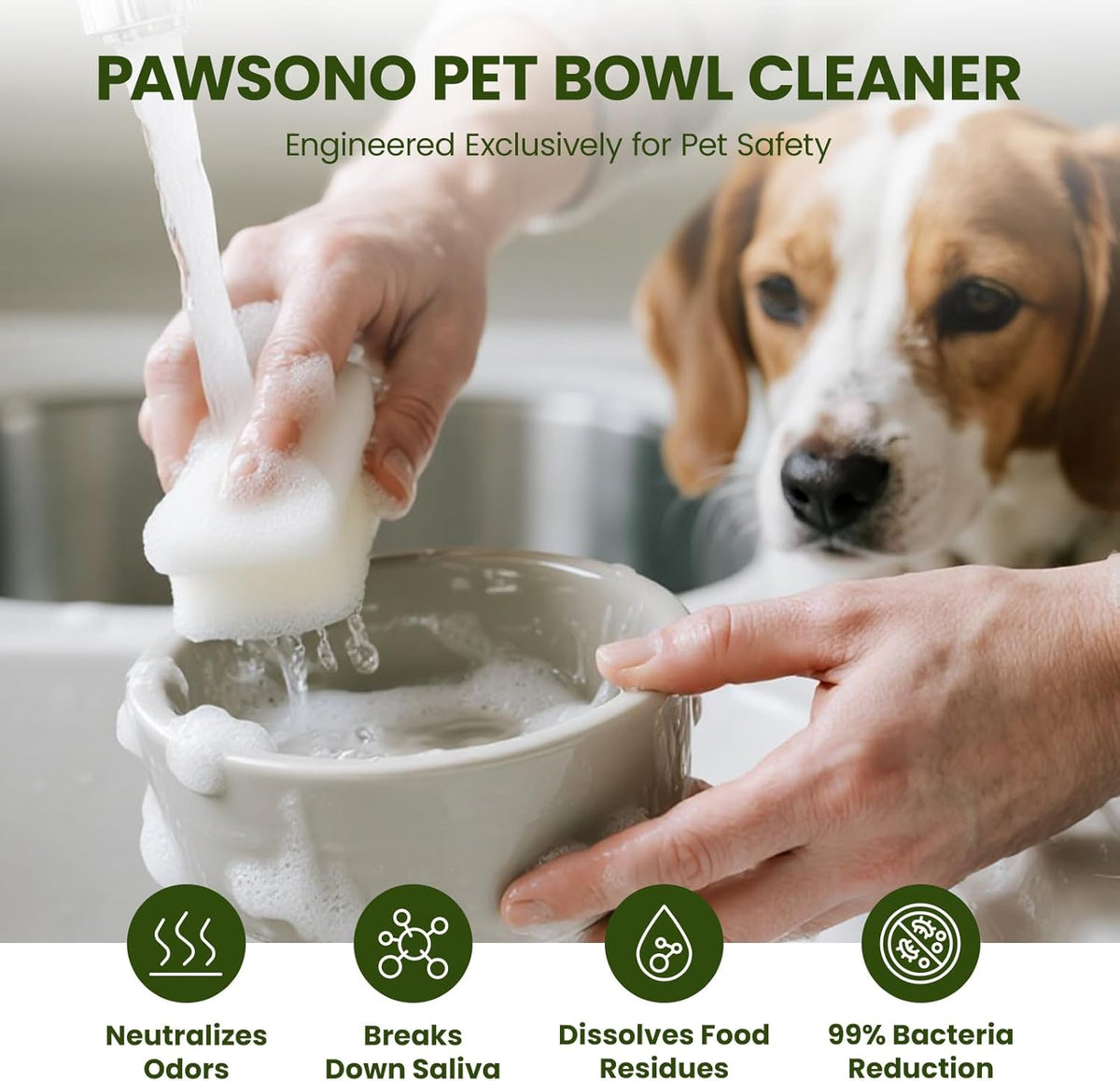 Pet Bowl Cleaner Mousse - Vet Enzyme Formula for Bird Baths & Feeders | Lick-Safe, No Residue |