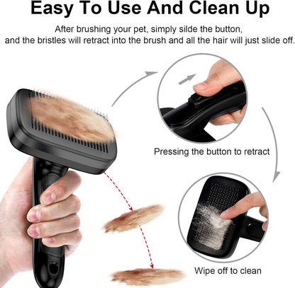 Dog Brush for Shedding & Grooming Small Medium Large Dogs & Cats - Remove Loose Fur, Knot