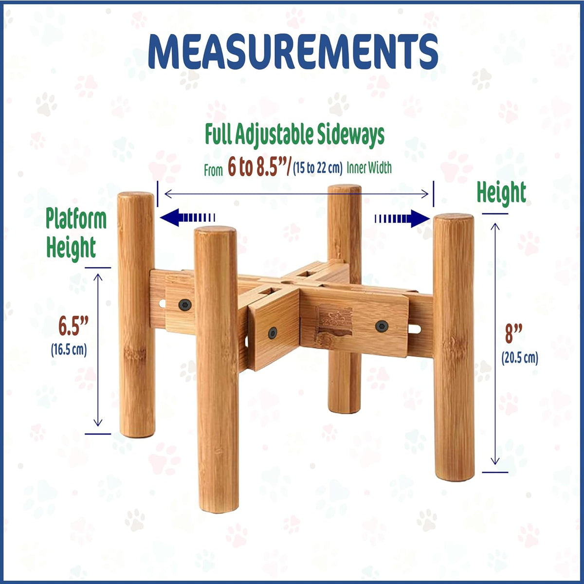 Dog Bowl Stand for Medium Breeds - Raises Bowls to 9-inch High, Ants/Bugs-Off - Adjustable, Fits