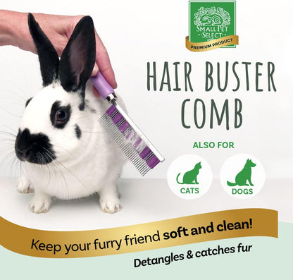 Small Pet Select - Hair Buster Comb for Rabbits, Cats and Dogs, Metal Pet Comb for Shedding and