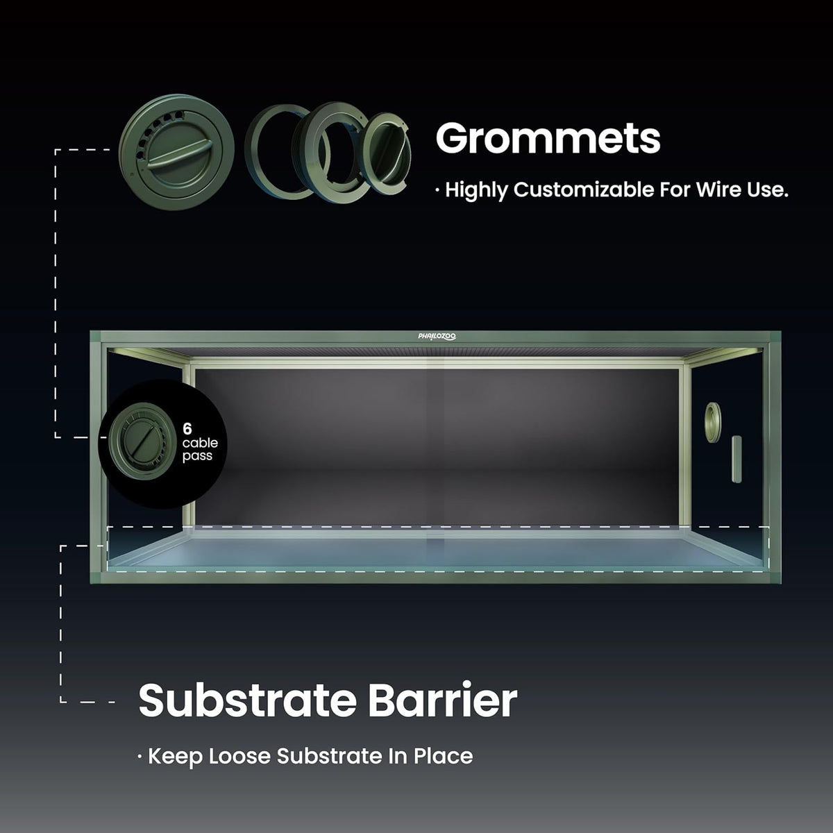 85 Gallon Reptile Tank, Front Opening Snake Tank for Easy Maintenance, Reptile Enclosure with Top