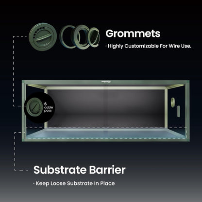 85 Gallon Reptile Tank, Front Opening Snake Tank for Easy Maintenance, Reptile Enclosure with Top