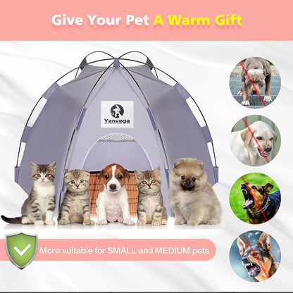 Yanvega Cat Tent Cat Beds for Indoor Cats Pet Supplies, 23.6" × 23.6" × 16.8" Cat Pop Up Tent