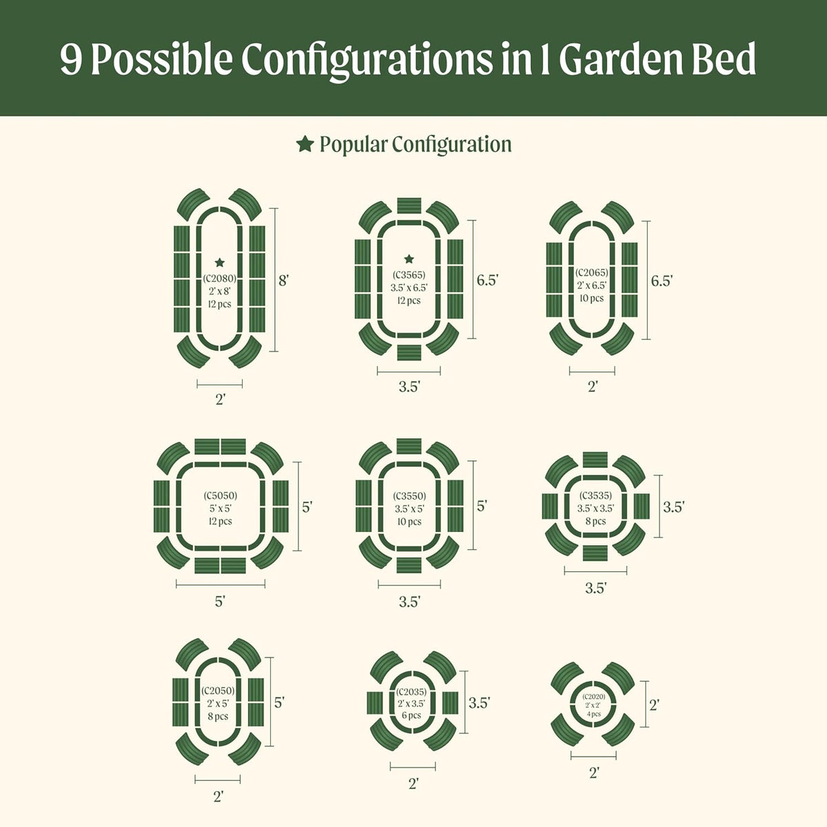 Vego garden Raised Garden Bed Kits, 17" Tall 9 in 1 8ft x 2ft Metal Raised Planter Bed for