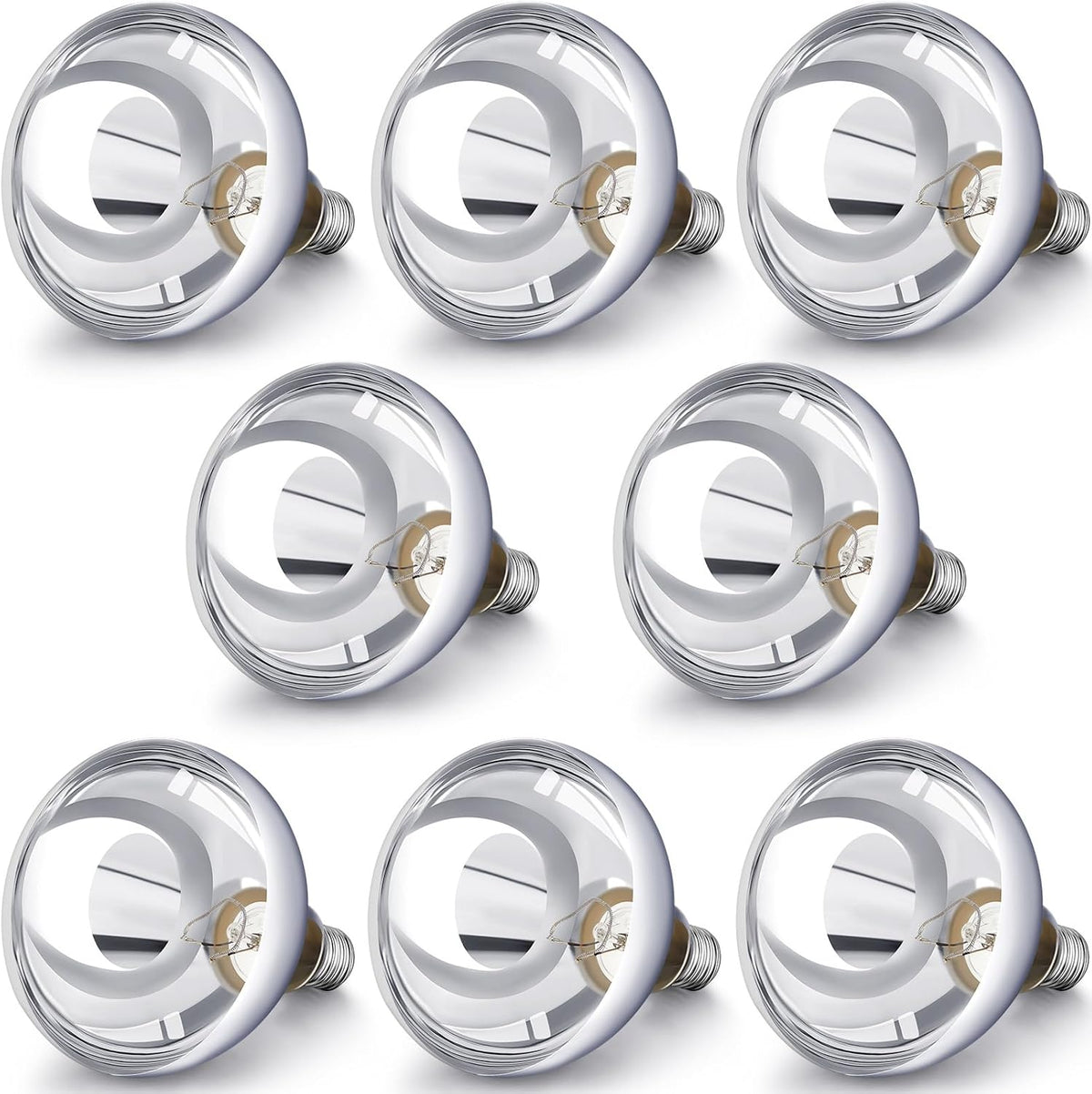 VIHOSE 8 Pack 250 Watt Heat Lamp 120v R40 Heat Lamp Bulbs Glass Incandescent Light Bulbs