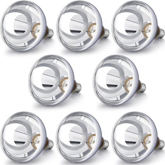 VIHOSE 8 Pack 250 Watt Heat Lamp 120v R40 Heat Lamp Bulbs Glass Incandescent Light Bulbs