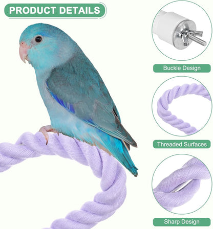 1-Pack Rope Perches for Bird Cages, 31.5 in Length Comfort Grip Flexible Rope Perch Beak & Paw