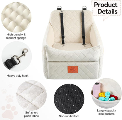 Dog Car Seat for Small/Medium Dogs, Dog Booster Car Seats with Thick Cushion for Dogs Under 35lbs