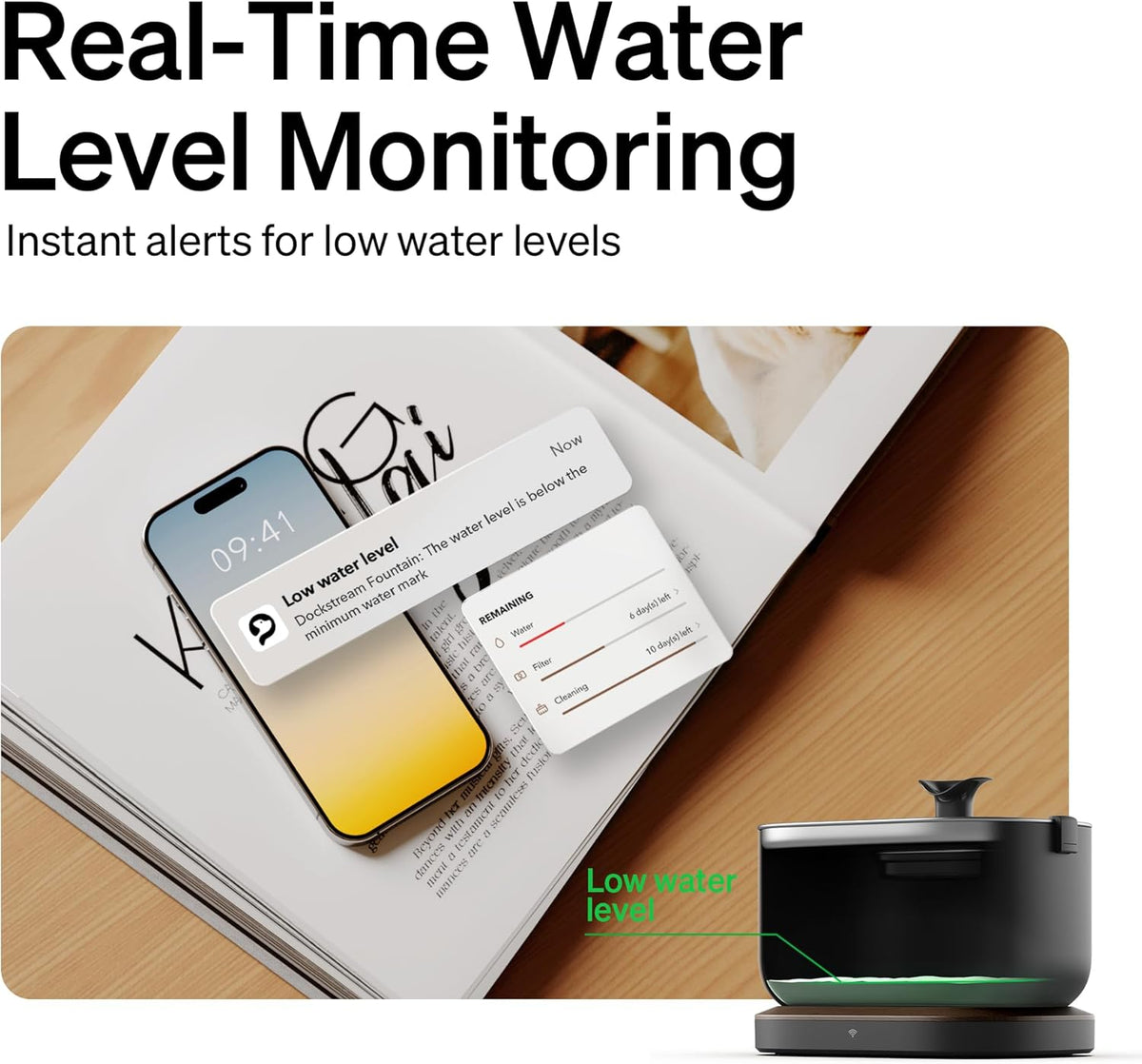 PETLIBRO Cat Water Fountain, App Monitoring Pet Fountains for Cats Indoor with Stainless Steel