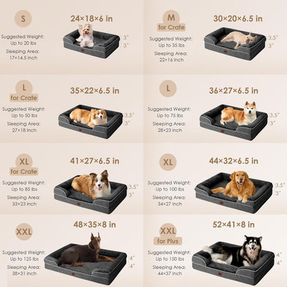 EHEYCIGA Orthopedic XL Dog Beds, Waterproof Memory Foam Dog Bed for Extra Large Dogs, Non-Slip