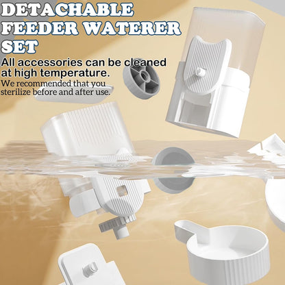 kathson Rabbit Gravity Auto Feeder Set 35oz Hanging Automatic Food Water Dispenser Cage Automatic