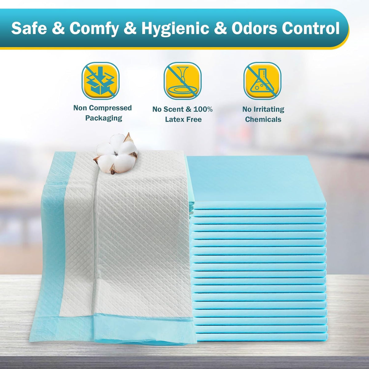 100 Count Bed Pads 30"x36" (No Adhesive Strip) Thicken Adults Incontinence Underpads Disposable