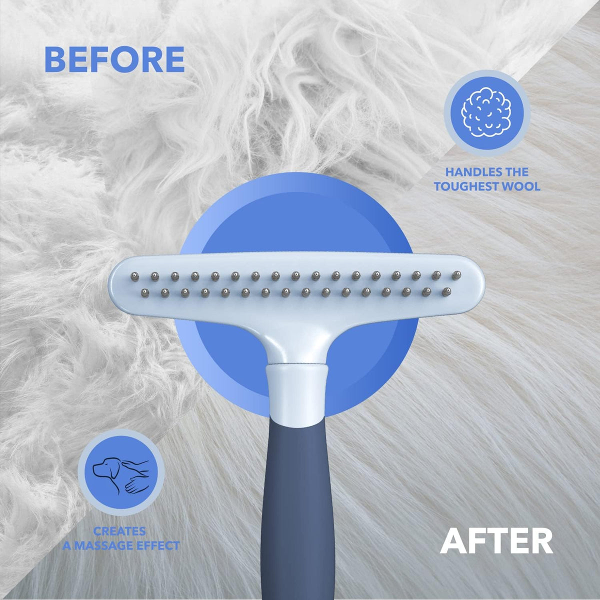 Dog rake deshedding dematting Brush Comb - Undercoat rake for Dogs, Cats, matted, Short,Long Hair