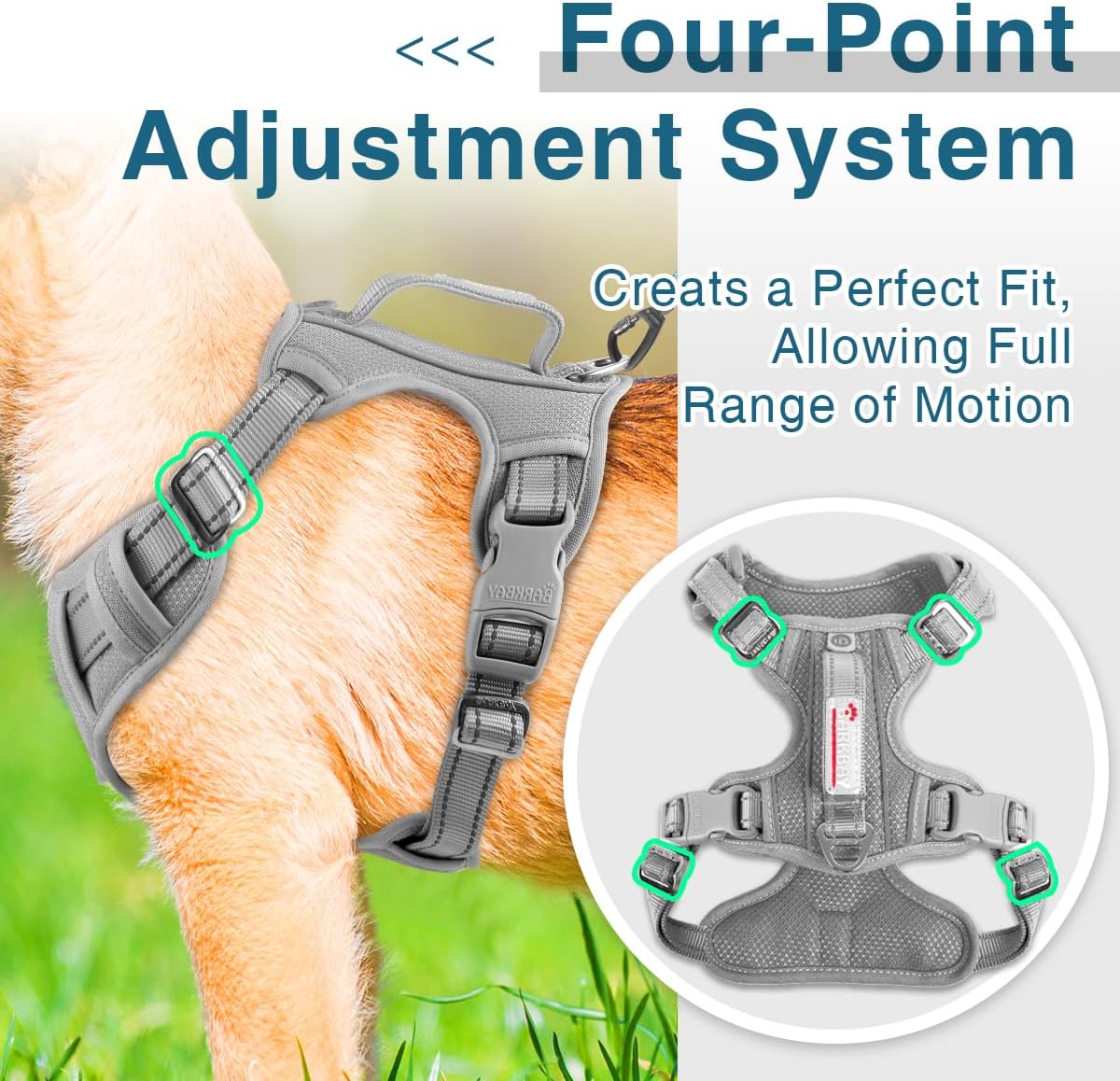 BARKBAY Dog Harness No Pull with ID Tag Pocket - Heavy Duty, Reflective, Easy Control for Large