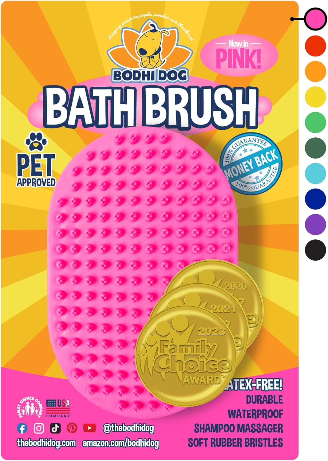 Bodhi Dog Shampoo Brush - Pet Grooming & Bath Supplies for Cats and Dog Bath Brush for Long & Short