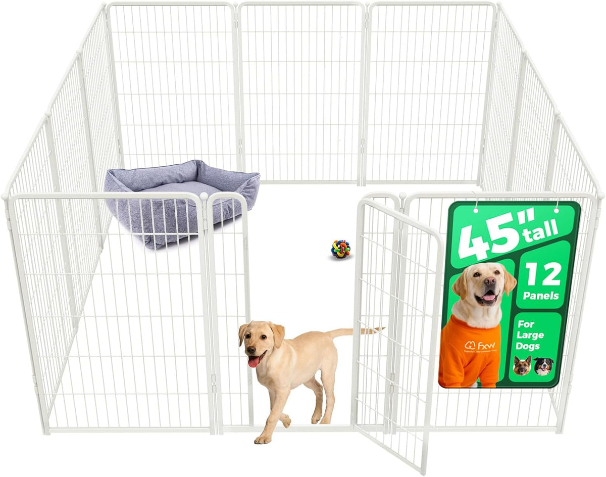 FXW Homeplus Unleashed Indoor Dog Playpen - Stress-Free and Safe Play, Heavy Duty 45 Inch 12 Wire