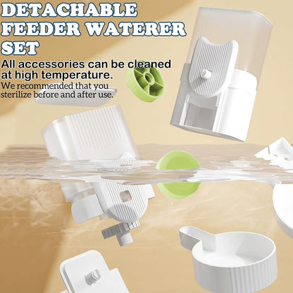 kathson Rabbit Gravity Auto Feeder Set 35oz Hanging Automatic Food Water Dispenser Cage Automatic