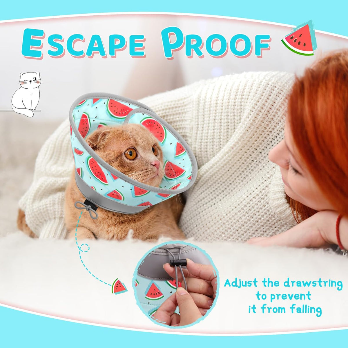 Cat Cone Collar Soft to Stop Licking, Adjustable, Foldable Lightweight Kitten Cones After Surgery