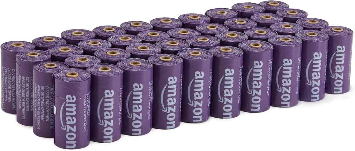 Amazon Basics Premium Dog Poop Bags, 600 Count, Enhanced Leakproof, Premium Lavender Scented