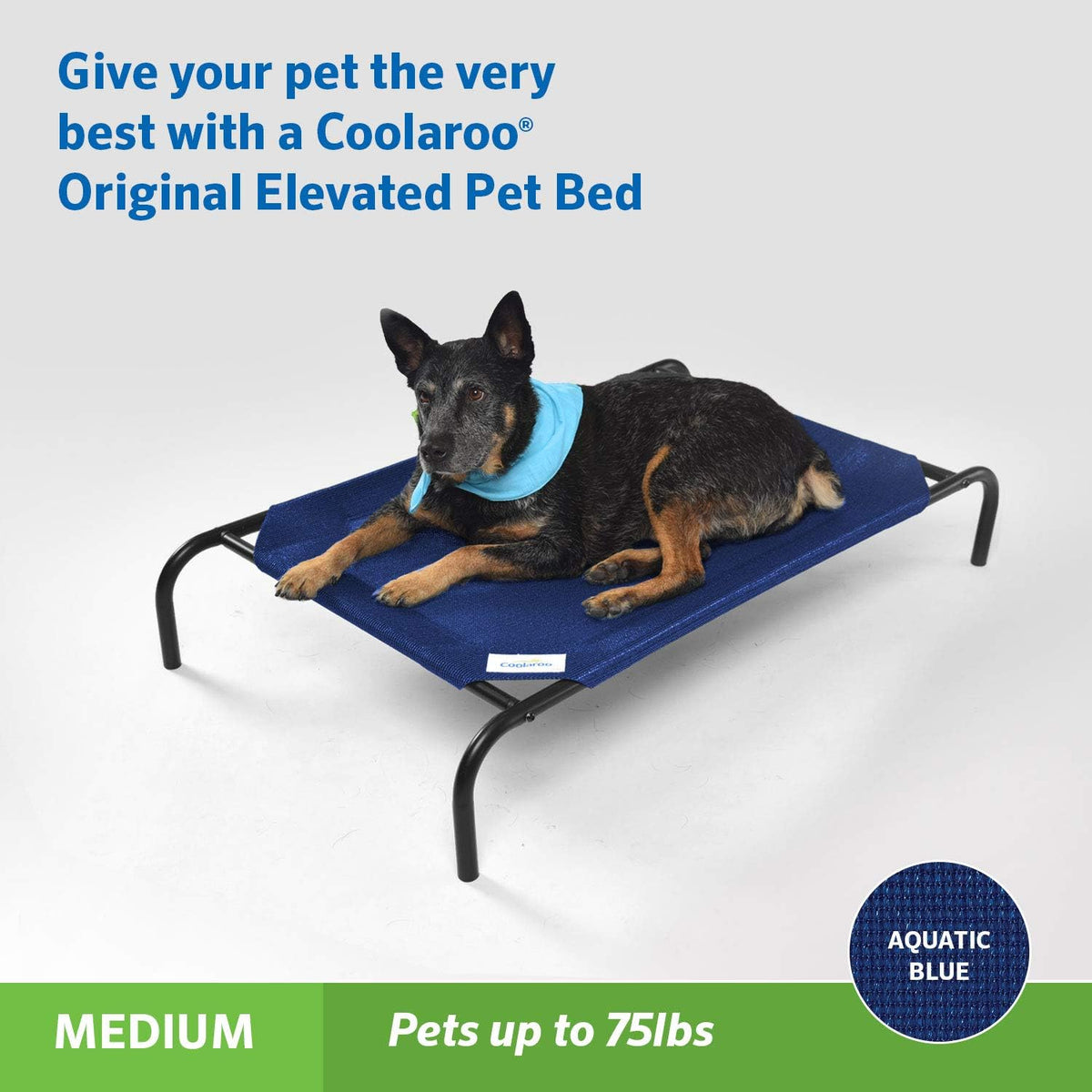 Coolaroo Original Elevated Dog Bed - Breathable Off-The-Ground Pet Bed with Cooling Fabric, Joint