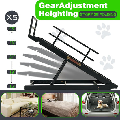 Dog Ramp for Bed, Dog Stairs for Small and Large Dogs, Portable Dog Steps for Bed, Couch, Car