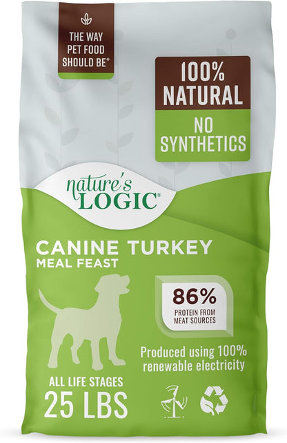 NATURE'S LOGIC Dry Dog Food - 100% Natural - No Synthetics - for All Ages, Sizes, Breeds - Free
