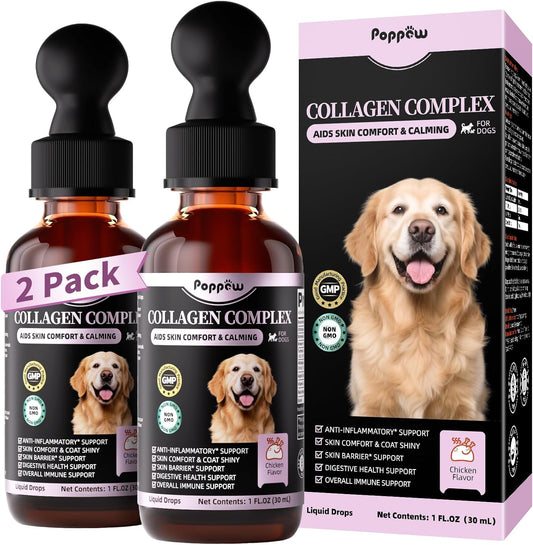 Liquid Collagen for Dogs Skin Comfort & Calming, Dog Itch Relief & Anti-Scratching & Coat