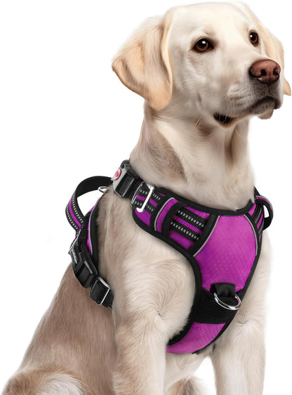 rabbitgoo Dog Harness for Large Dogs, No Pull Pet Vest with 3 Buckles, Adjustable Soft Padded Pet