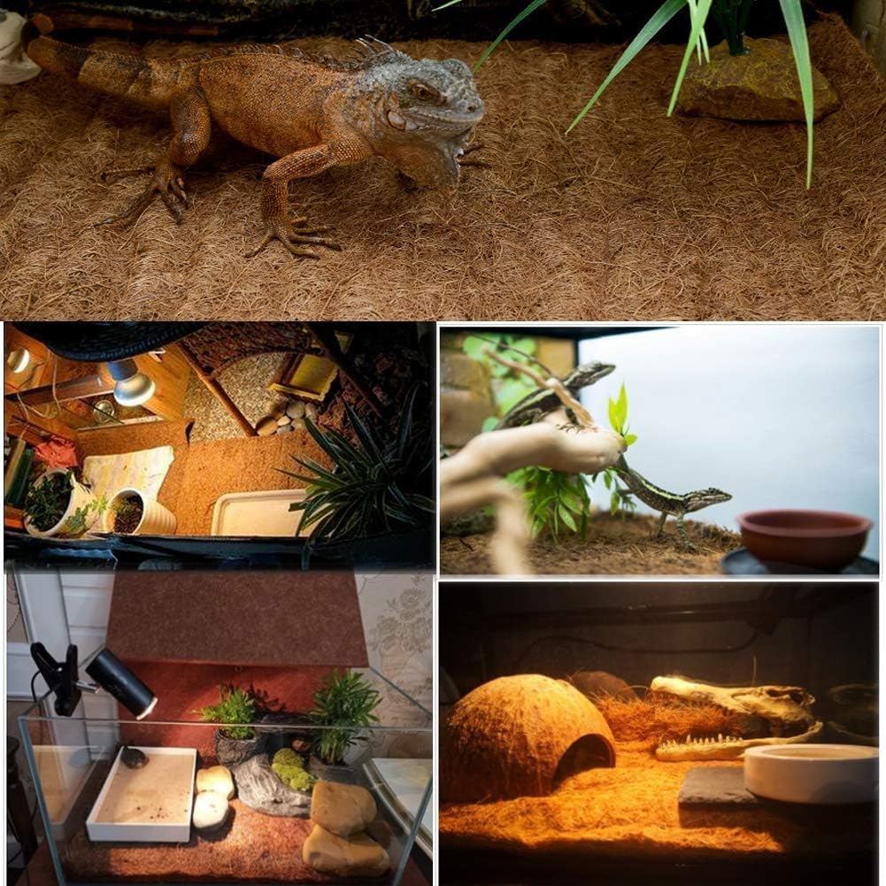 Hamiledyi Reptile Carpet Natural Coconut Fiber Tortoise Carpet Mat for Pet Terrarium Liner Reptile
