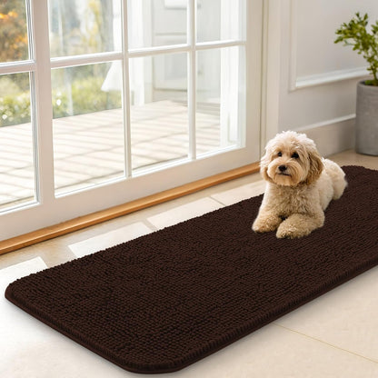 OLANLY Dog Door Mat for Muddy Paws 47x17, Absorbs Moisture and Dirt, Absorbent Non-Slip Washable