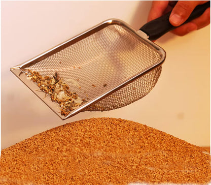Small Mesh Stainless Steel Cat Litter Scoop Fine Mesh Metal Reptile Litter Cleaner Scooper