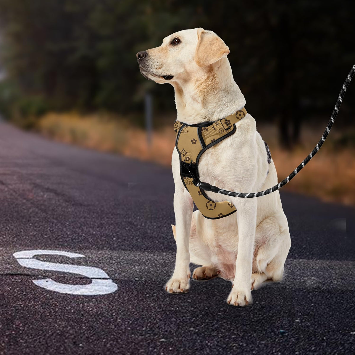 IVY&LANE No Pull Dog Harness with Leash Set, Reflective No Choke Pet Vest,Adjustable Oxford Dog