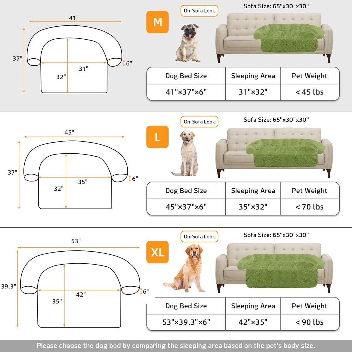 GGIB Calming Dog Bed Fluffy Plush Dog Mat for Furniture Protector with Removable Washable Cover for